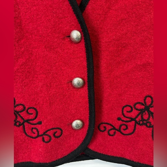 Vintage 100% Wool L.L. Bean Red Women's Vest - Picture 5 of 6